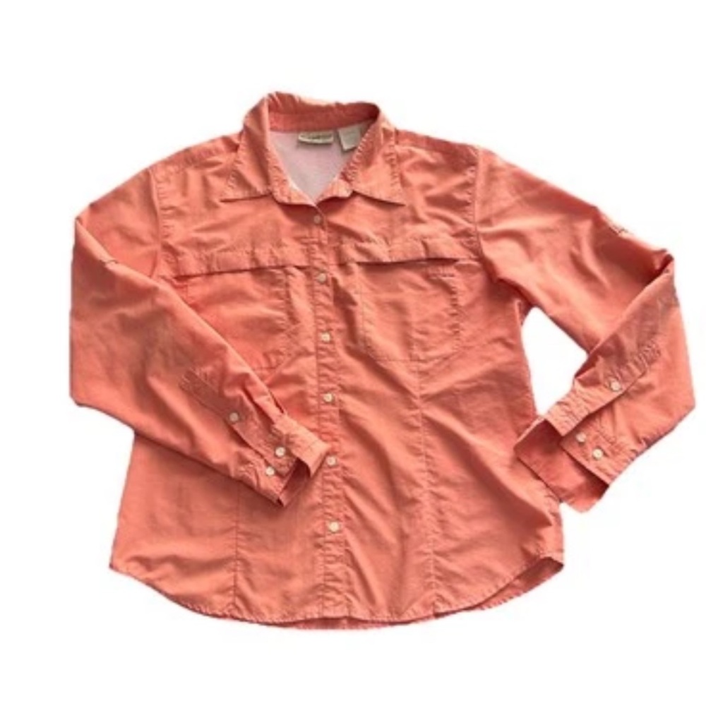 Coral Button-Up Shirt Size Large Women’s